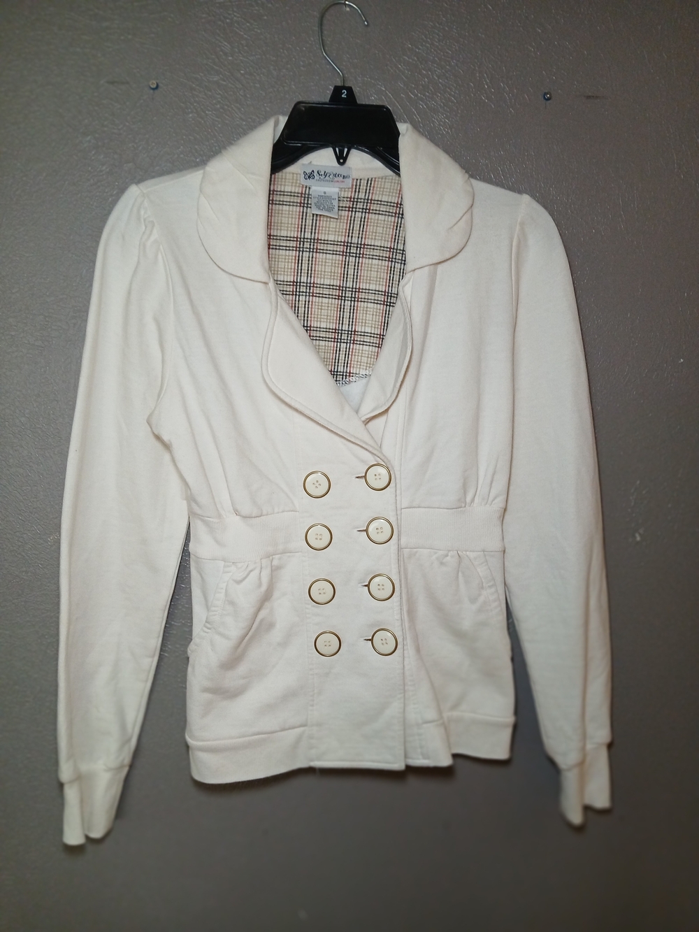 Self Esteem Cream Double-Breasted Blazer Jacket